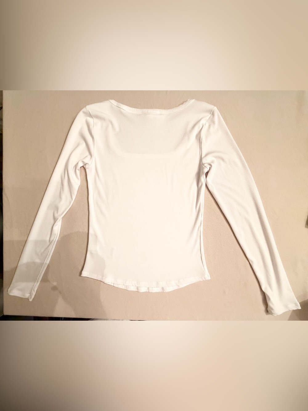 LIKE NEW ATHLETA Signature Rib Square Neck Top in White - Picture 4 of 4